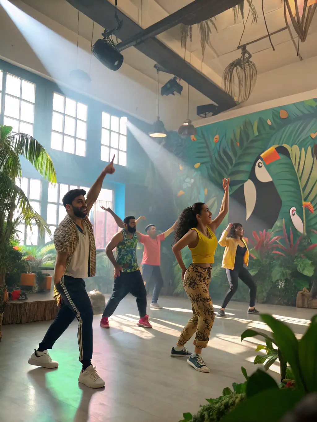 A photo of adults engaged in a dance workshop, demonstrating the joy and physical expression promoted by M.A.D BRAINS' adult dance program.