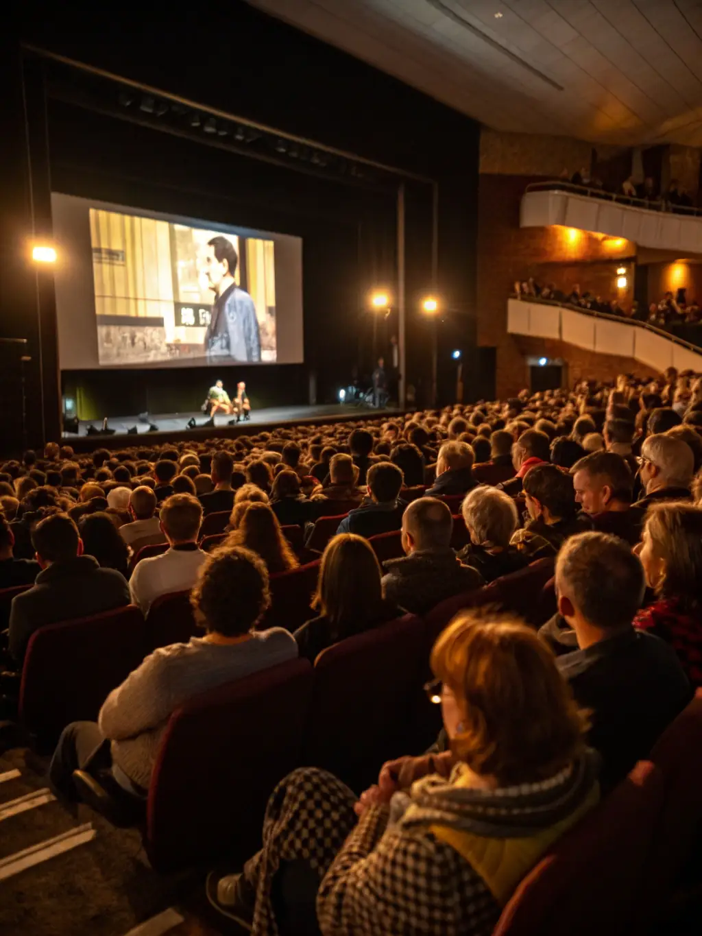 A picture of a diverse group of people attending a live theater performance supported by M.A.D BRAINS, highlighting the organization's commitment to accessible arts.